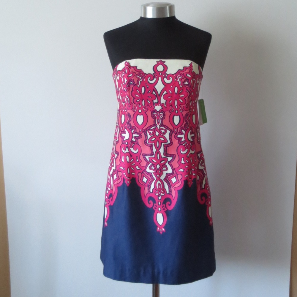 Lilly Pulitzer Sz 4 Strapless Bowen Dress NWT